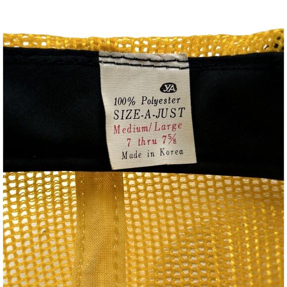 Vintage Acme Concrete Company Snapback Mesh Trucker Hat Yellow/Green 1990's - Picture 11 of 11